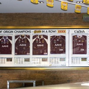 framed memorabilia, caxton street qld jerseys